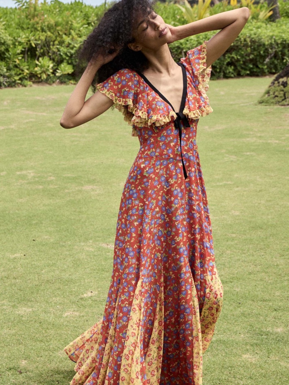 NWT Doen Audette dress in Dayflower Meadow size L